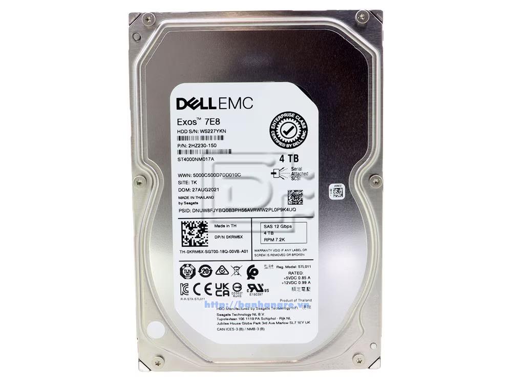 Ổ Cứng HDD Sata III Enterprise Dell EMC Seagate Exos 7E8 4TB (New)