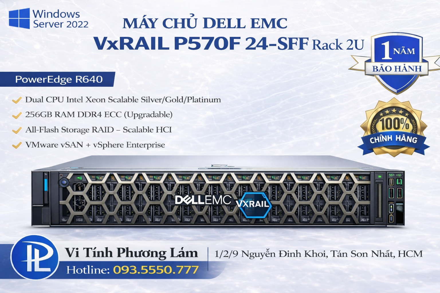 DELL EMC PowerEdge VxRAIL P570F 24 SFF - Upgradable 12 Nvme U2 | Dual ...